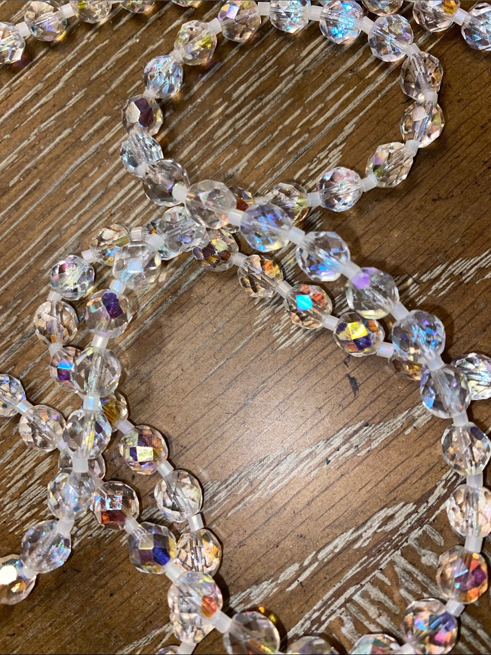 Aurora Borealis Faceted Crystal Bead Necklace